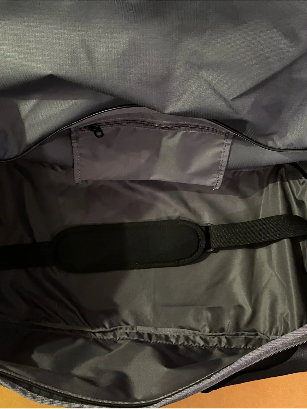 Nike Gray Duffel Bag with White Swoosh and Black Accents(NWOT)